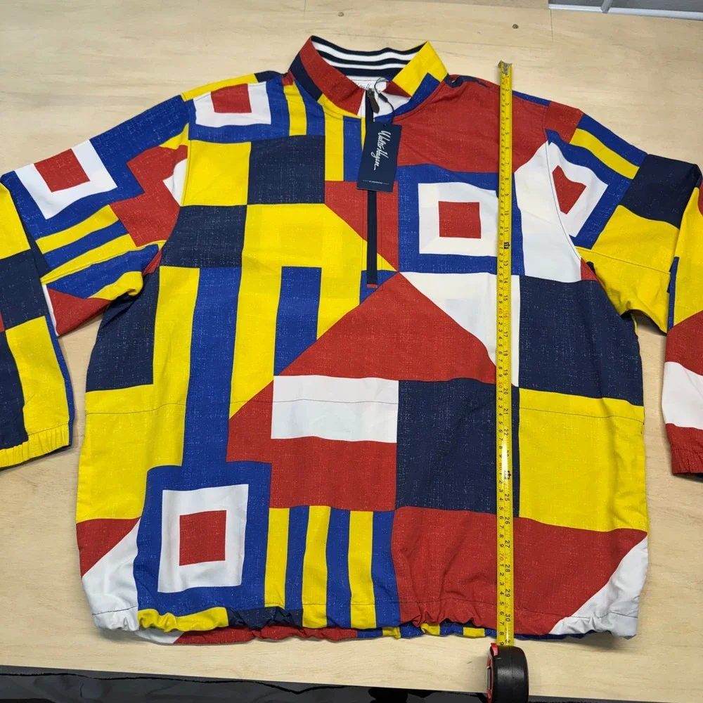 Walter Hagen Clubhouse Mens XL Sailing Flags 1/4‎ Zip Pullover Jacket NWT $98